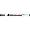 Lackmarker Edding 51 EcoLine, Schreibfarbe Schwarz, Rundspitze, Strichstärke 1-2 mm, mit Kappe, wasserbasiert, nachfüllbar, 10 Stück