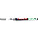 Lackmarker Edding 51 EcoLine, Schreibfarbe Silber, Rundspitze, Strichstärke 1-2 mm, mit Kappe, wasserbasiert, nachfüllbar, 10 Stück
