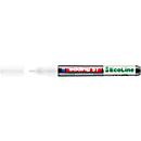 Lackmarker Edding 51 EcoLine, Schreibfarbe Weiß, Rundspitze, Strichstärke 1-2 mm, mit Kappe, wasserbasiert, nachfüllbar, 10 Stück