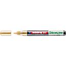 Lackmarker Edding 51, Schreibfarbe Gold, Rundspitze, Strichstärke 1-2 mm, mit Kappe, wasserbasiert, nachfüllbar, 10 Stück