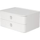 Ladebox HAN Allison Smart-Box, 2 laden met scheidingswanden, kabelhouder, stapelbaar, ABS-kunststof, wit