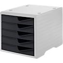Ladebox styro® styroswing, 5 laden, uittrekstop &amp; verzonken greep, stapelbaar, B 270 x D 340 x H 255 mm, polystyreen, grijs-antraciet