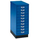Ladekast A4, met 10 schuifladen, 675 mm hoog, gentiaanblauw