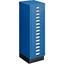 Ladekast A4, met 15 schuifladen, 940 mm hoog, gentiaanblauw