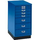 Ladekast A4, met 8 schuifladen, 675 mm hoog, gentiaanblauw