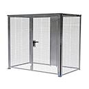 Lagerbox LBM 1500, abschließbar, Doppelflügeltor, B 2160 x H 1985 mm, zur Bodenbefestigung, Baukastensystem, B 2450 x T 1595 x H 2100, feuerverzinkt