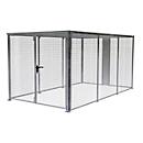 Lagerbox LBM 4500, abschließbar, Doppelflügeltor, B 2160 x H 1985 mm, zur Bodenbefestigung, Baukastensystem, B 2450 x T 4460 x H 2100, feuerverzinkt