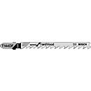 Lame de scie sauteuse T 144 DF, longueur totale 100 mm, pas de denture 4 - 5,2 mm, lot de 5 par carte