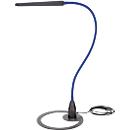 Lampe de table à LED Bauer &amp; Böcker Comet, 10 W, 960 lm, 2700-5500 K, à intensité variable, inclinable, commande gestuelle, L 750 mm, aluminium, noir-bleu