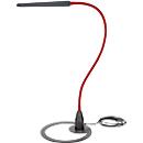 Lampe de table à LED Bauer &amp; Böcker Comet, 10 W, 960 lm, 2700-5500 K, à intensité variable, inclinable, commande gestuelle, L 750 mm, aluminium, noir-rouge