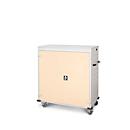 Laptoptrolley met oplaadfunctie, 2-punts vergrendeling, CH-stekker, parkeerrem, 30 vakken, B 1310 x D 500 x H 1250, licht ivoor