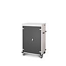 Laptopwagen mit Ladefunktion, 2-Punkt-Verriegelung, Feststellbremse, 20 Fächer, B 920 x T 500 x H 1250, tiefschwarz