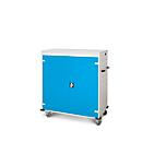 Laptopwagen mit Ladefunktion, 2-Punkt-Verriegelung, Feststellbremse, 30 Fächer, B 1310 x T 500 x H 1250, lichtblau