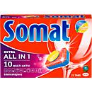Lavavajillas Somat All in 1 Extra, con fórmula express power y ácido cítrico, sin fosfatos, azul-rojo, 25 pastillas en caja