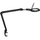 LED Lupenleuchte MAULmakro, 3-Dioptrien-Linse, 8 W, 580 lm, 6500 K, Arm um 360° dreh-& neigbar, höhenverstellbar, Klemmfuß, schwarz