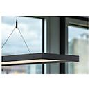 LED pendant luminaire SLV Worklight, 57 W, 200-240 V, ceiling mounted, DALI control, fixed LED lamp, L 1200 x W 260 x H 2500 mm, black
