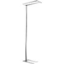 LED vloerlamp - traploos dimbaar - directe en indirecte verlichting - H 1950 mm - 2 x 30 W - aluminium zilver
