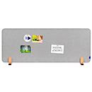 Legamaster Akustik-Tischtrennwand Elements, PET-Kern, Stoffoberfläche pinnbar, inkl. 2 Fußhalterungen, B 1600 x H 600 x T 21 mm, quiet grey