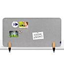Legamaster Akustik-Tischtrennwand Elements, PET-Kern, Stoffoberfläche pinnbar, inkl. 2 Tischklemmen, B 1200 x H 600 x T 21 mm, quiet grey