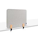 Legamaster Akustik-Tischtrennwand Elements, PET-Kern, Stoffoberfläche pinnbar, inkl. 2 Tischklemmen, B 800 x H 600 x T 21 mm, quiet grey