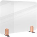 Legamaster cloison de bureau transparente Elements, verre acrylique, y compris 2 supports de pied, L 800 x H 600 x P 5 mm