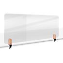 Legamaster transparant Elements tafelscherm, acrylglas, incl. 2 tafelklemmen, B 1600 x H 600 x D 5 mm