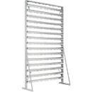Legbord, aan 1 kant te monteren, 15 rijen, zonder open voorraadbakken, B 1145 x D 400 x H 1950 mm, staal, grijs