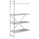 Legbord aanbouw, roestvrij staal, gesloten legborden, B 875 x D 500 mm