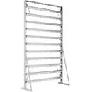 Legbordstelling, 1 zijdelings te monteren, 11 rijen, zonder open magazijnbakken, B 1145 x D 400 x H 1950 mm, staal, grijs