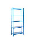 Legbordstelling-basissectie, m. 5 legborden van plaatstaal, B 1010 x D 800 x H 2500 mm