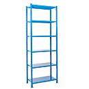 Legbordstelling-basissectie, m. 6 legborden van plaatstaal, B 1010 x D 800 x H 3000 mm