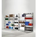Legbordstelling R3000, B 5155 x H 2278 mm, 5 stellingsecties, 25 in hoogte verstelbare legborden, tot 100/1500 kg, diepte 400 mm