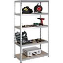 Legbordstelling - zware belasting - complete stelling - met 5 legborden - B 920 x D 600 x H 2000 mm - gegalvaniseerd