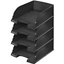 LEITZ® Ablagekorb Plus Jumbo 5233, DIN A4, 4 Stück, schwarz