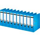 LEITZ® binder 1007/1008, DIN A4, back width 80 mm, 10 pieces, light blue