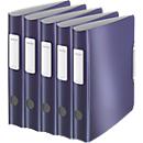 LEITZ® binder Active Style, DIN A4, back width 65 mm, 5 pieces, titanium blue