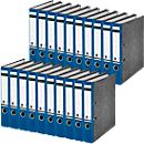 LEITZ® Carpeta 1050, DIN A4, ancho de lomo 52 mm, agujero de agarre, etiqueta de lomo pegada, cartón duro, 20 unidades, azul