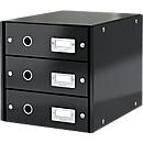 LEITZ® Click + Store 3-drawer module, cardboard, black