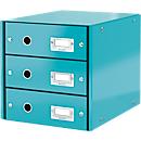 LEITZ® Click + Store 3-drawer module, cardboard, petrol blue