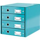 LEITZ® Click + Store 4-drawer module, cardboard, petrol blue