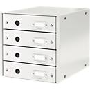 LEITZ® Click + Store 4-drawer module, cardboard, white