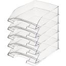 LEITZ® Corbeille à courrier Standard 5226, plastique, 5 pièces, transparent