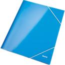 LEITZ® corner elastic folder WOW, DIN A4, 3 protective flaps, blue