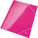LEITZ® corner elastic folder WOW, DIN A4, 3 protective flaps, pink