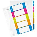 LEITZ® kunststof indexbladen Wow, cijfers 1-5, A4 extra breed, Via pc beletterbaar, losbladig
