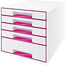 LEITZ® ladebox WOW CUBE 5214, 5 schuifladen, A4, polystyreen, roze