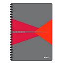 Leitz Office-notitieboek, A4-formaat, 90 geruite vellen, 360° openklapbaar, spiraalbinding, kunststof omslag, FSC®-gecertificeerd, rood