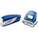 LEITZ® office punch + desktop stapler SET, blue