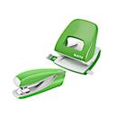 LEITZ® office punch + desktop stapler SET, green