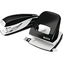 LEITZ® office punch + desktop stapler SET, negro alto brillo